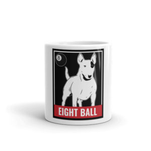 MGear “Eight Ball Pup” White Glossy Billiards Pool Player Mug