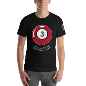 MGear Brunswick Three Ball Short-Sleeve Unisex Billiards Pool Player T-Shirt