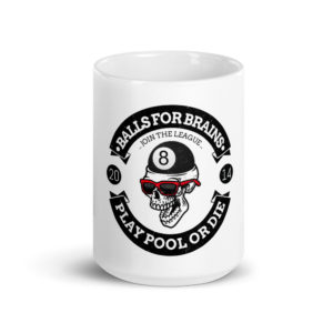 MGear “8Ball RWB” White Glossy Billiards Pool Player Mug