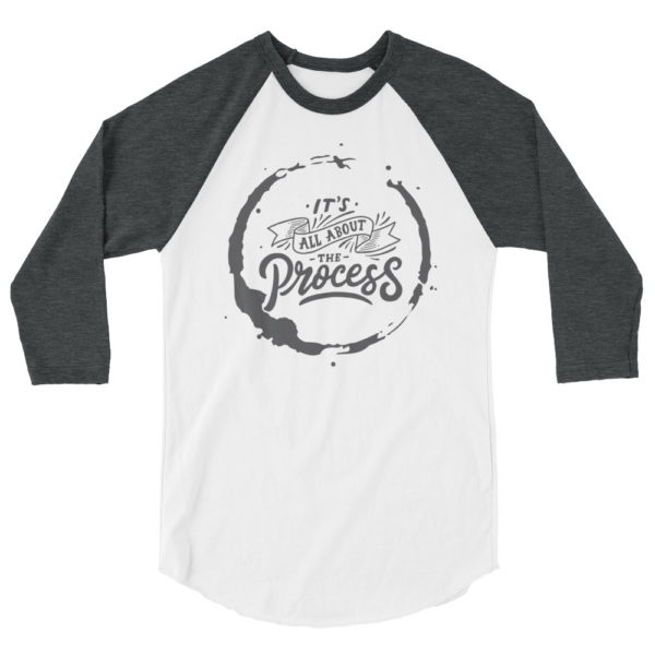 unisex 34 sleeve raglan shirt white heather charcoal front 60d5183ae622a