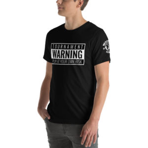 MGear “Tournament Warning” Short-Sleeve Unisex Billiards Pool Player T-Shirt