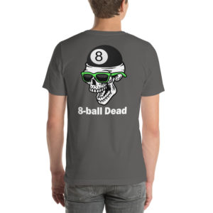 MGear “8-Ball Dead Back Print” Short-Sleeve Unisex Billiards Pool Player T-Shirt