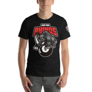 MGear “Loose Rack Rhinos” Short-Sleeve Unisex Billiards Pool Player Team T-Shirt
