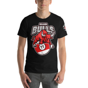 MGear “Billiard Bulls” Short-Sleeve Unisex Billiards Pool Player Team T-Shirt