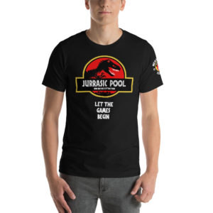 MGear Billiards Shirt | Pool T-Shirt | “Jurassic” Short-Sleeve Unisex Billiards Pool Player T-Shirt
