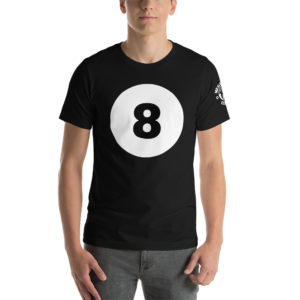 MGear Billiards Shirt | Pool T-Shirt | “8 ball Icon” Short-Sleeve Unisex Billiards Pool Player T-Shirt