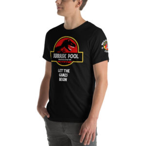 MGear Billiards Shirt | Pool T-Shirt | “Jurassic” Short-Sleeve Unisex Billiards Pool Player T-Shirt