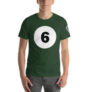 MGear Billiards Shirt | Pool T-Shirt | “6 ball Icon” Short-Sleeve Unisex Billiards Pool Player T-Shirt