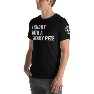 MGear BW I Shoot with a Sneaky Pete Short-Sleeve Unisex Billiards Pool Player T-Shirt
